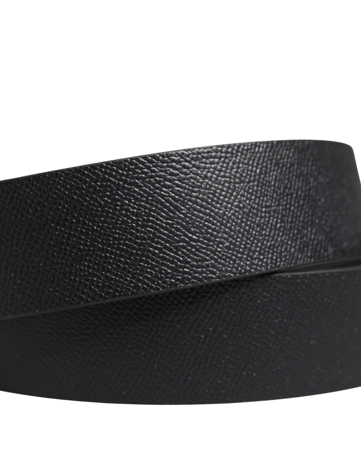 Dolce & Gabbana Men Black Classic Leather Metal Buckle Belt