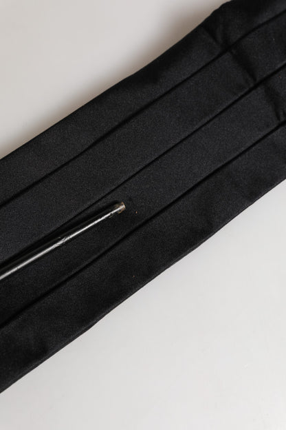 Dolce & Gabbana Black 100% Silk Women Wide Waist Cummerbund
