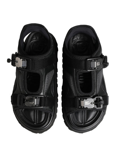 Dolce & Gabbana Black Logo Detailed Men Chunky Sandals Shoes