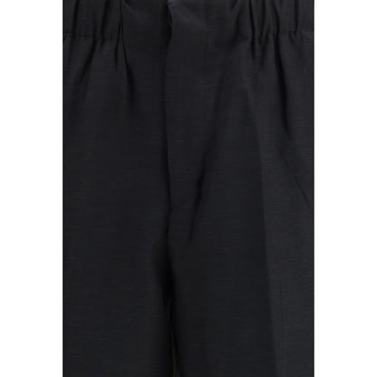 Laneus Black Viscose Casual Pants