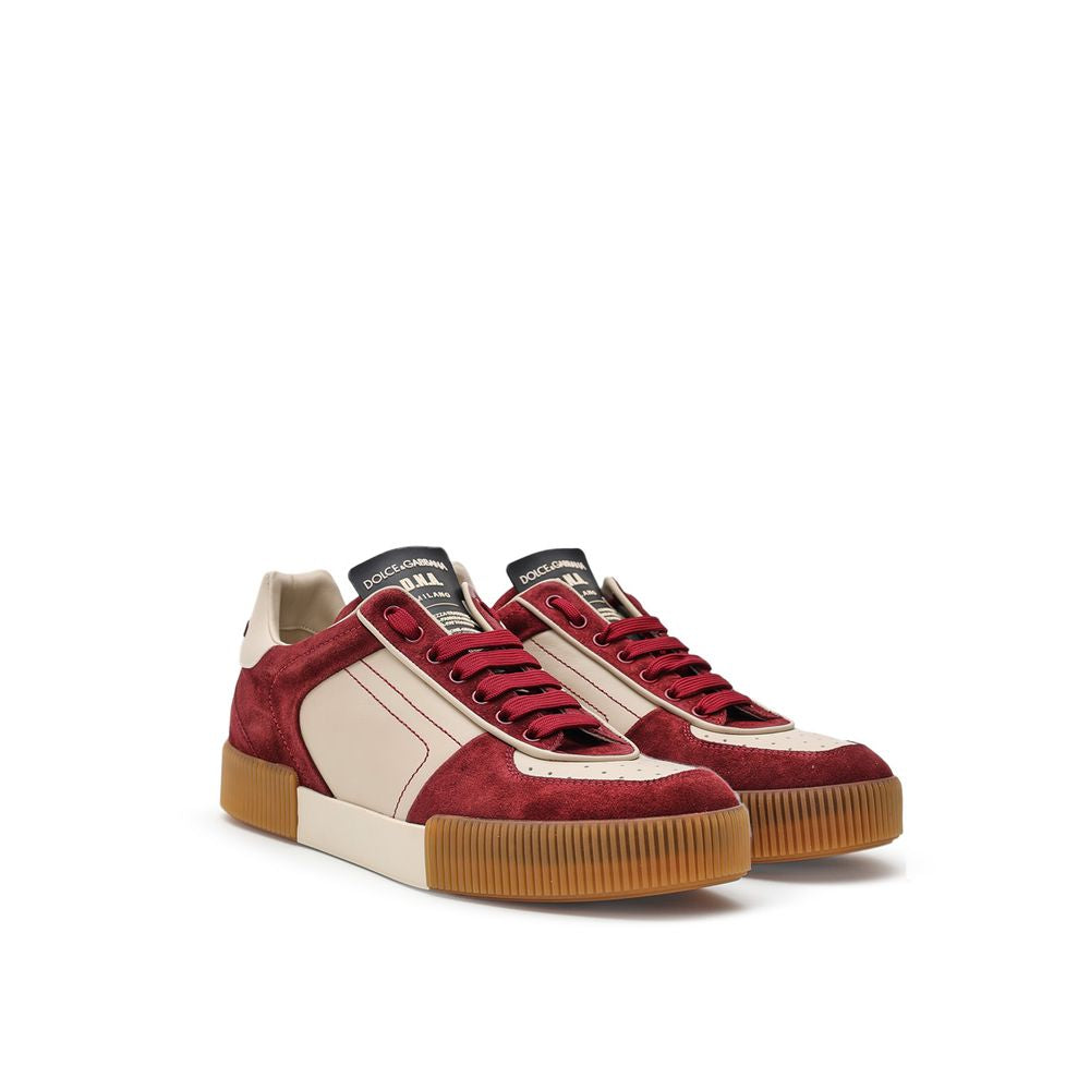 Dolce & Gabbana White Leather Low Top Sneakers
