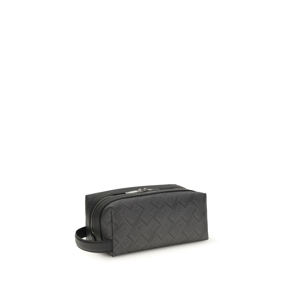 Ferragamo Black Calf Leather Bos Taurus Handbag