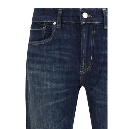 7FOR Black Cotton Flared Jeans