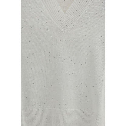 Brunello Cucinelli White Linen Sweatshirt