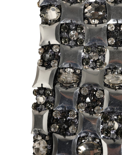 Dolce & Gabbana Black Wool Crystal Embellished Balaclava Hat