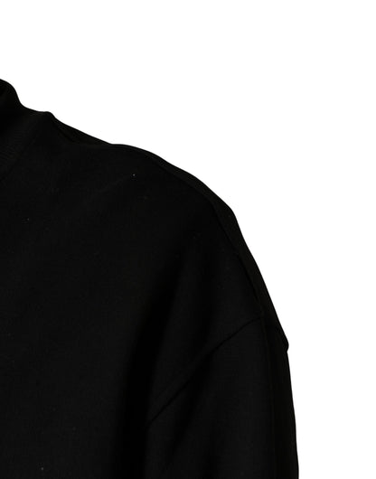 Dolce & Gabbana Black Cotton Crew Neck Sweatshirt  Sweater