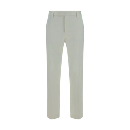 PT Torino White Cotton Casual Pants