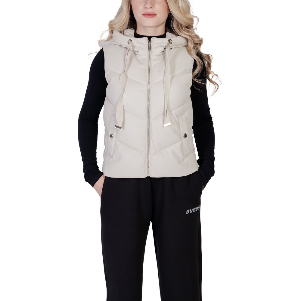 Morgan De Toi Cream Polyethylene Sleveless Jacket