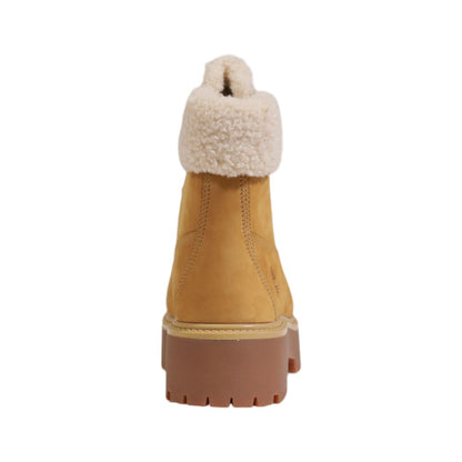Timberland Beige Recycled Leather Lace-Up Boots