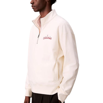 Calvin Klein Jeans White Cotton Sweatshirt