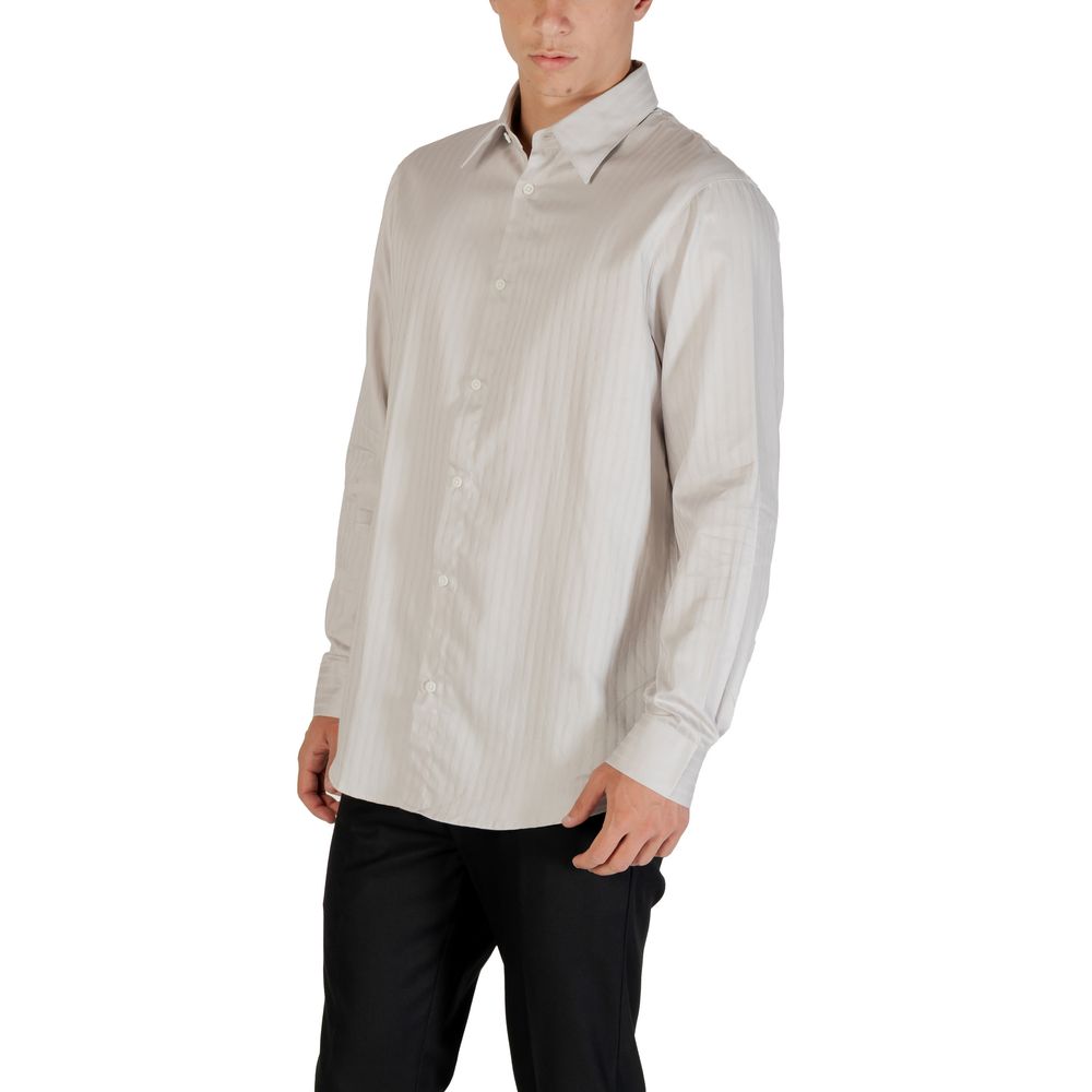 Armani Exchange Gray Cotton Pattern Shirt