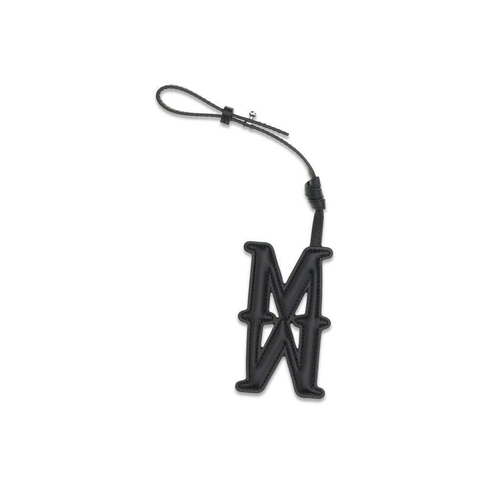 Max Mara Black Calf Leather Bos Taurus Scarf