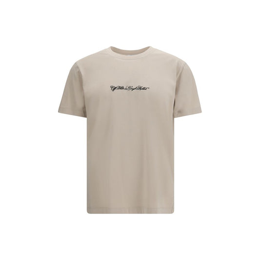 Off-White Beige Cotton T-Shirt