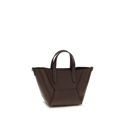 Brunello Cucinelli Bordeaux Calf Leather Bos Taurus Shoulder Bag