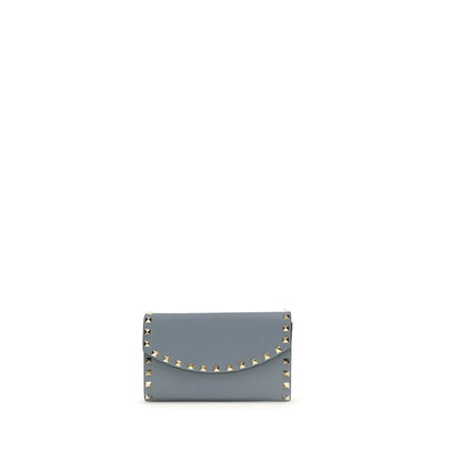Valentino Garavani Blue Calf Leather Bos Taurus Wallet