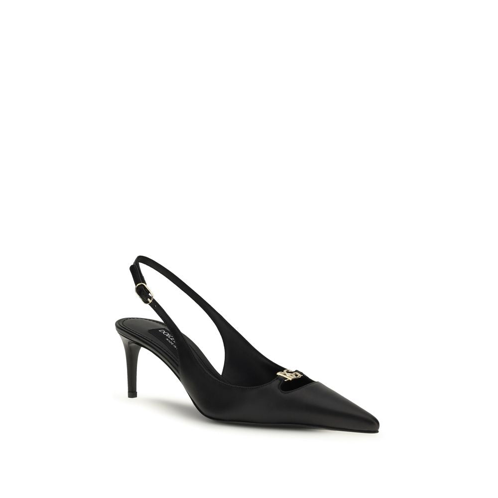 Dolce & Gabbana Black Calf Leather Bos Taurus Pumps