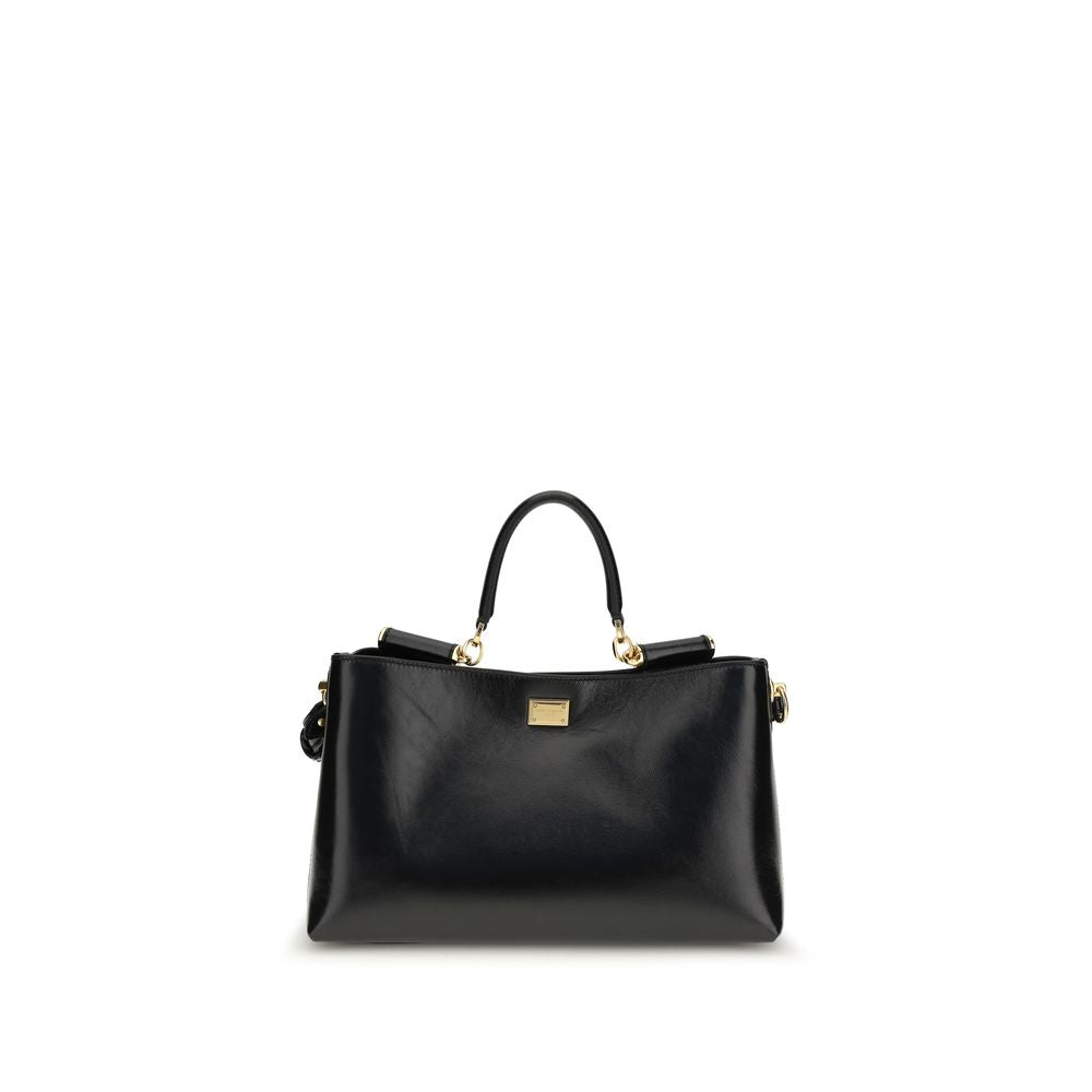 Dolce & Gabbana Black Calf Leather Bos Taurus Handbag