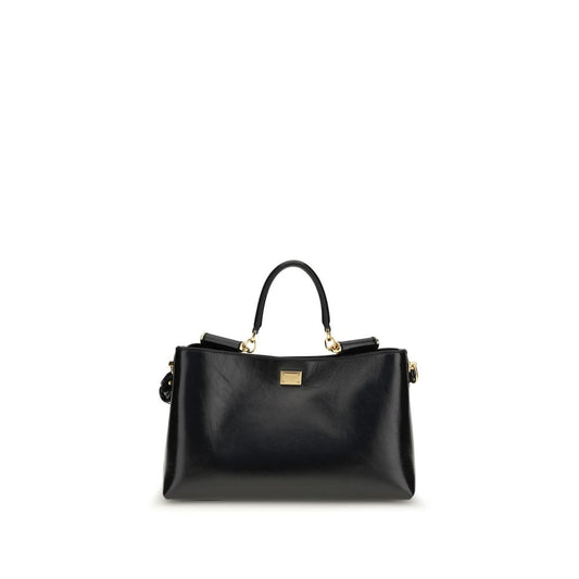 Dolce & Gabbana Black Calf Leather Bos Taurus Handbag
