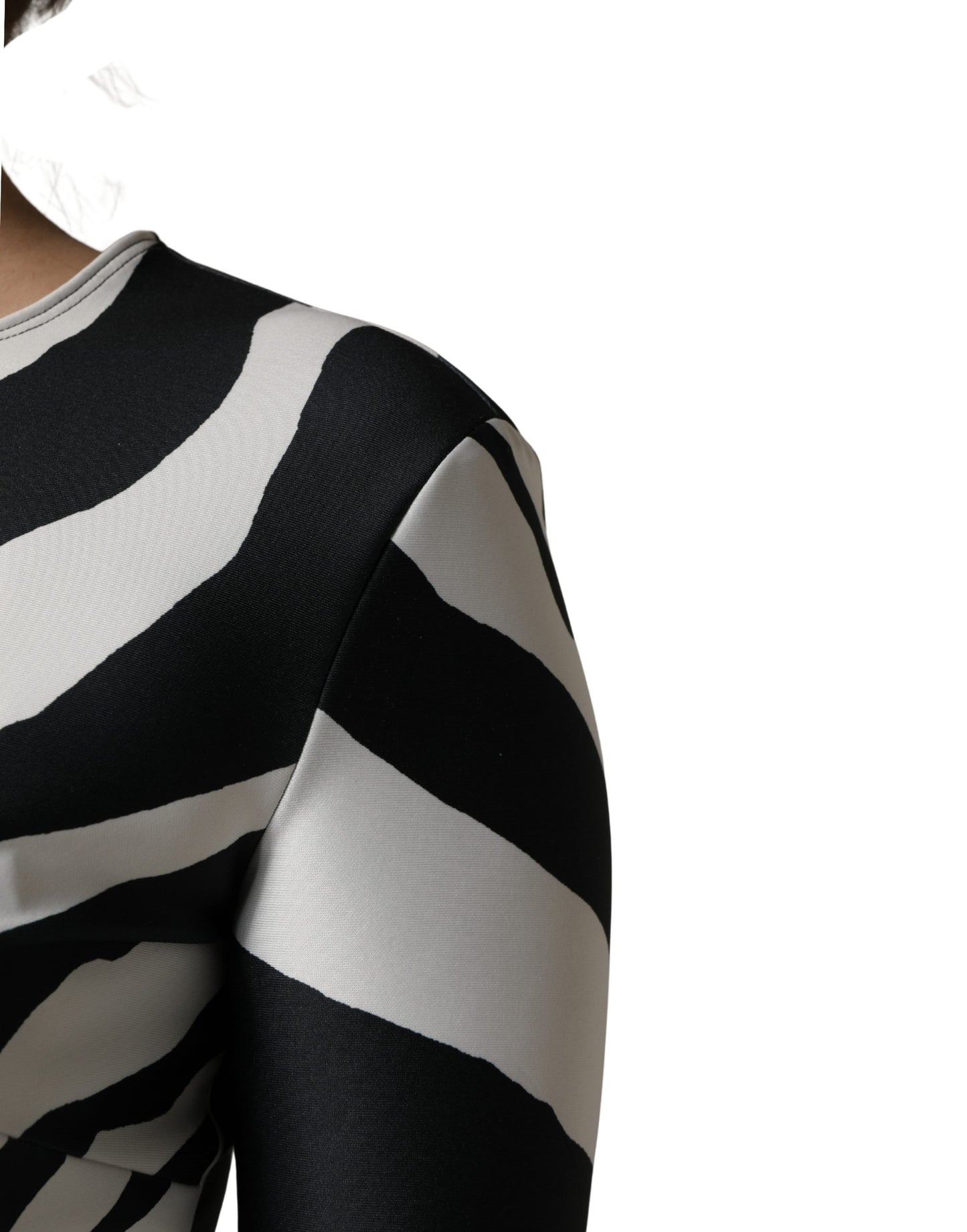 Dolce & Gabbana Black White Polyester Zebra Pattern Jumpsuit