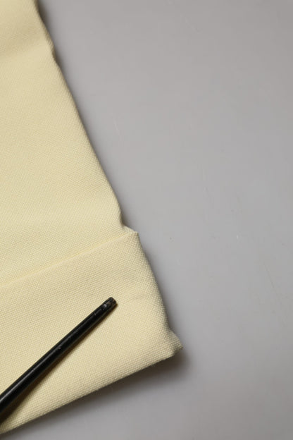 Ganni Yellow High Waisted Straight Pleated Trouser Pants