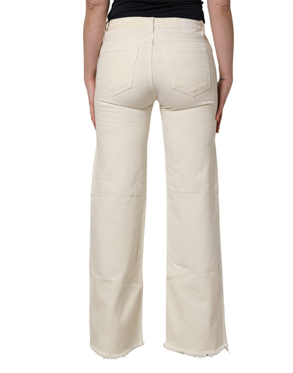 R13 Mid Waisted Bootcut Tattered Denim Trouser Jeans