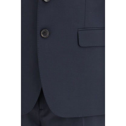 Dsquared² Blue Fleece Wool Two-Piece Suit