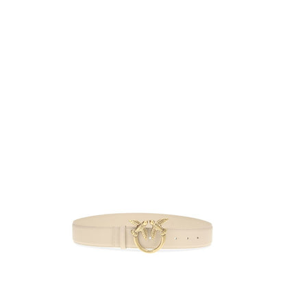 PINKO Beige Calf Leather Bos Taurus Regular Belt
