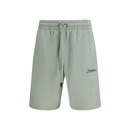 Off-White Bicolor Cotton Bermuda Shorts