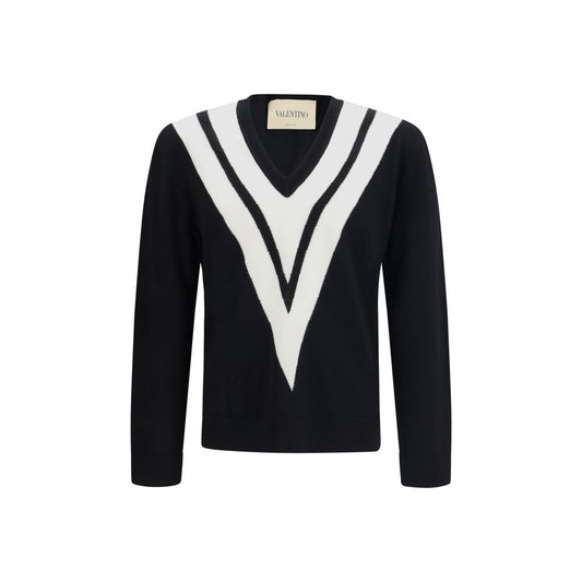 Valentino Black Fleece Wool Sweatshirt