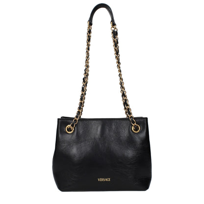 Versace Black Leather Shoulder Bag