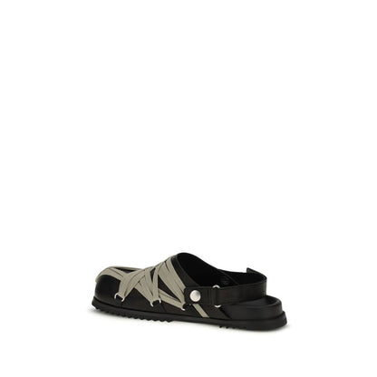 Rick Owens Black Calf Leather Bos Taurus Mules