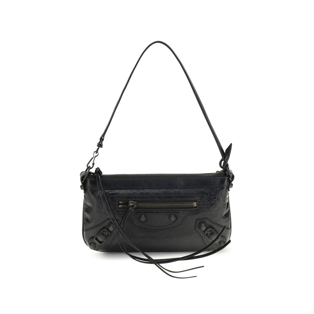 Balenciaga Black Lamb Ovis Aries Aries Shoulder Bag