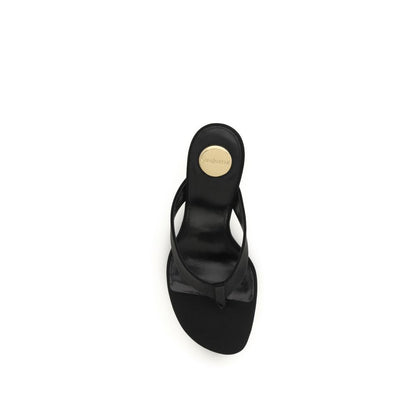 Saint Laurent Black Silk Sandals