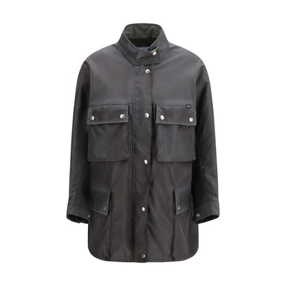 Prada Gray Recycled Polyamide Coat