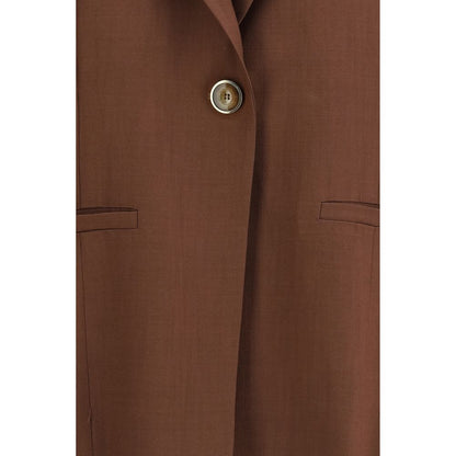 PINKO Brown Viscose Sleveless Jacket