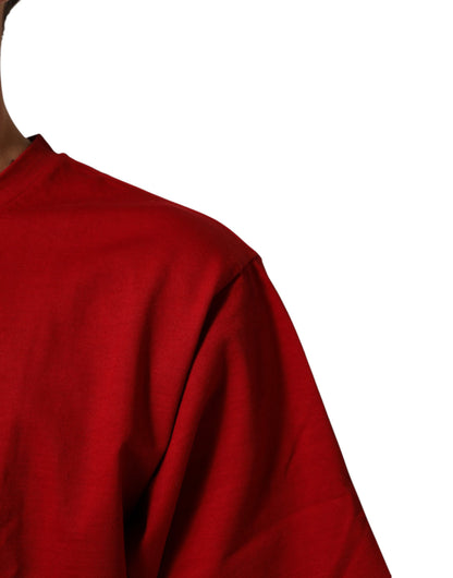 Dolce & Gabbana Red DG Eye Print Cotton Crew Neck T-shirt
