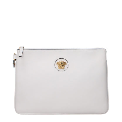 Versace White Leather Clutch Bag