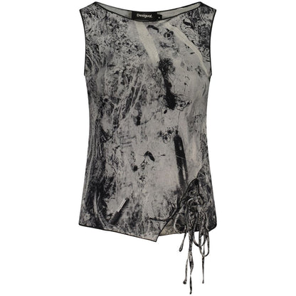 Desigual Black Elastane Tank Tops