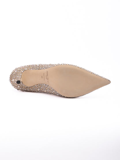 Jimmy Choo Light Bronze Crystal Love 85 Pumps