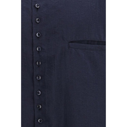 Giorgio Armani Blue Silk Dress Shirt
