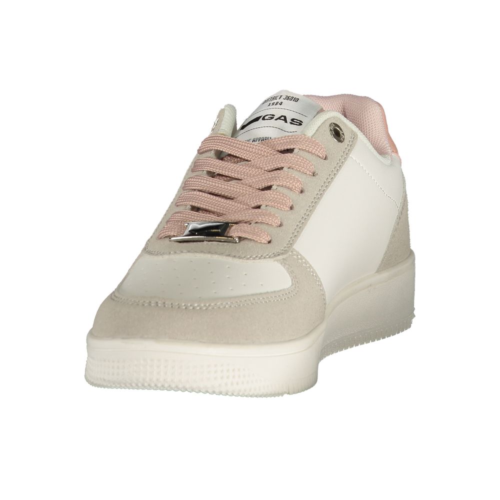 Gas White Polyester Athletic Sneakers