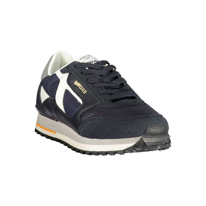 Gas Blue Polyester Athletic Sneakers
