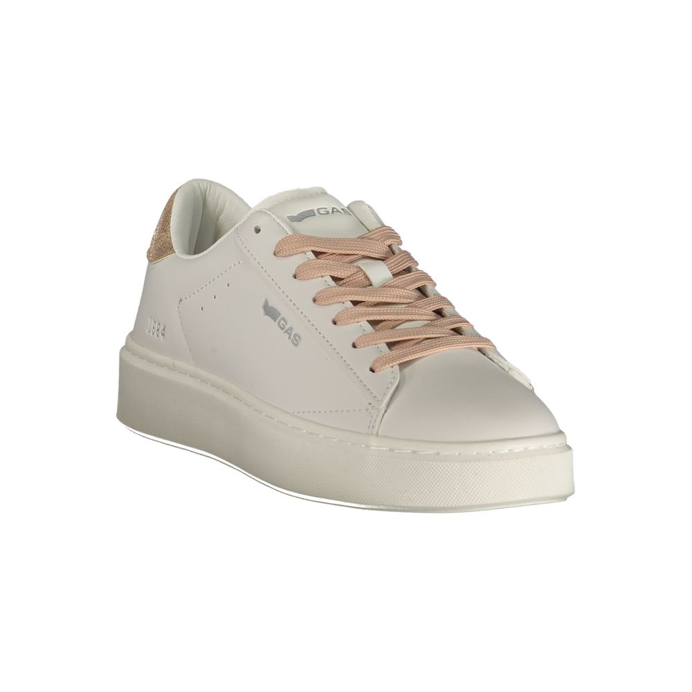 Gas White Polyester Athletic Sneakers