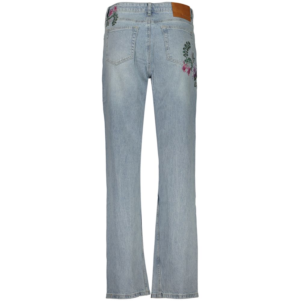 Desigual Blue Cotton Straight-Leg Jeans