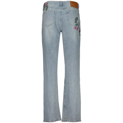 Desigual Blue Cotton Straight-Leg Jeans