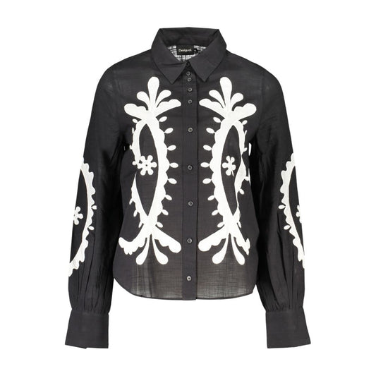 Desigual Black Cotton Pattern Shirt