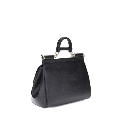 Dolce & Gabbana Black Calf Leather Bos Taurus Shoulder Bag