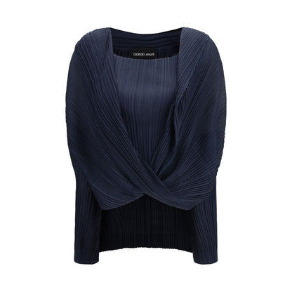 Giorgio Armani Blue Viscose Pattern Shirt