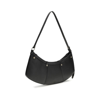 PINKO Black Calf Leather Bos Taurus Shoulder Bag