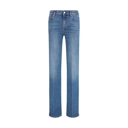 Gucci Blue Cotton Flared Jeans